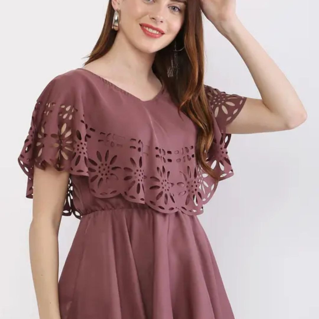 Indaisy Women’s Cut Work Trendy Flared Top - Stylish & Chic